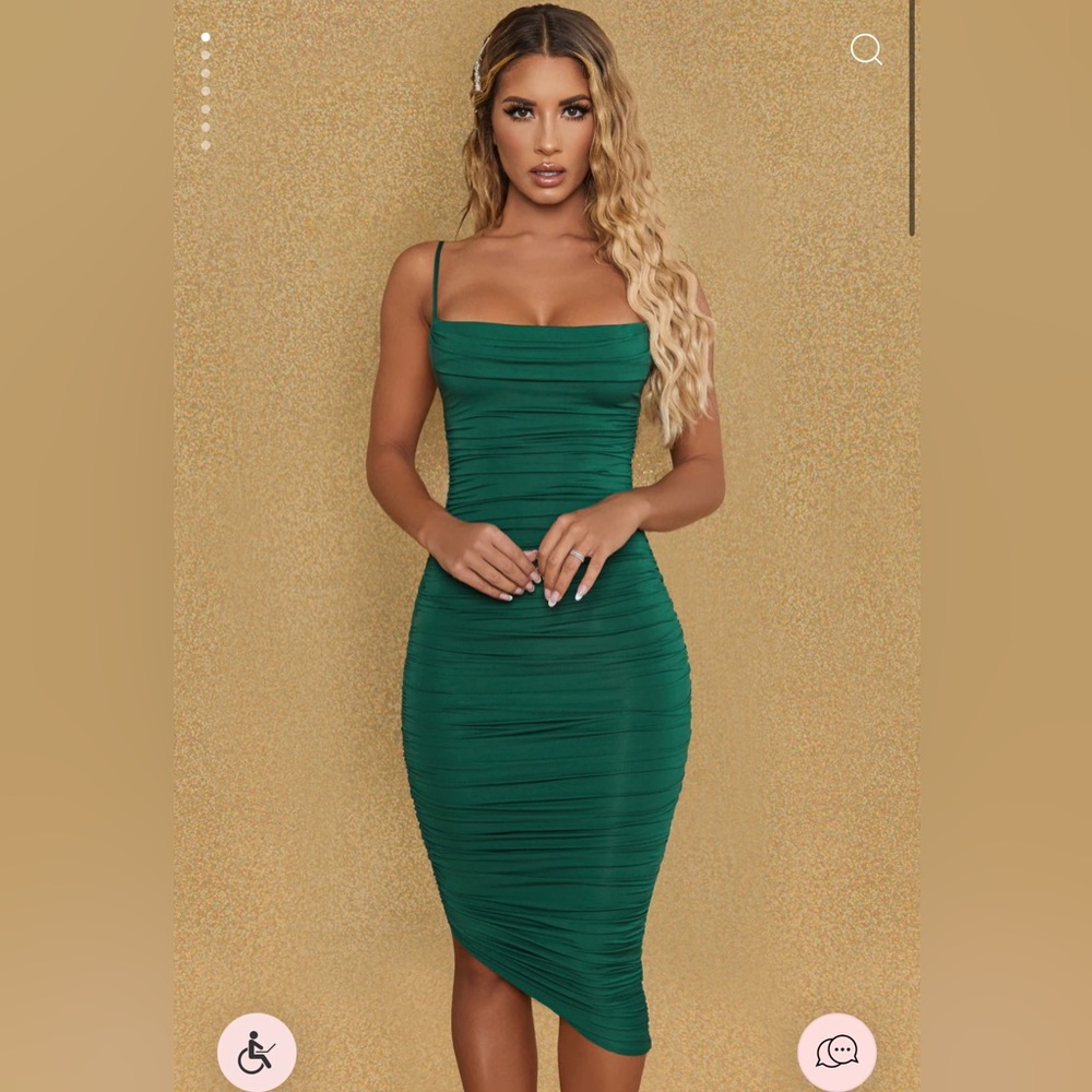 Oh Polly Green Asymmetrical Dress